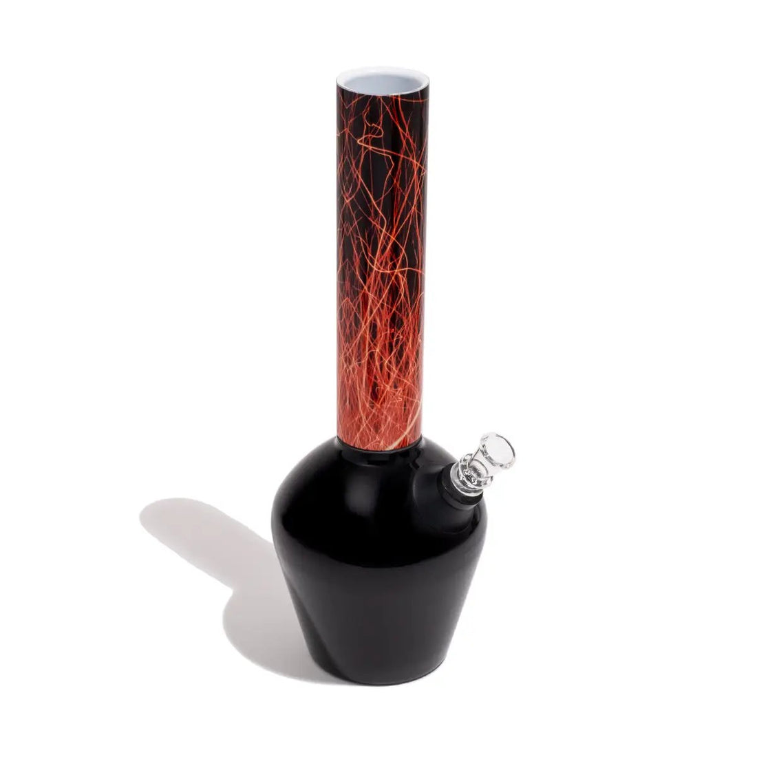chill steel pipe with red flares on it